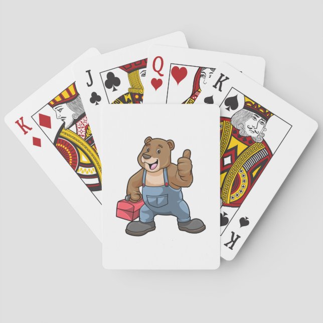 Bear as Craftsman with Tool box Playing Cards (Back)