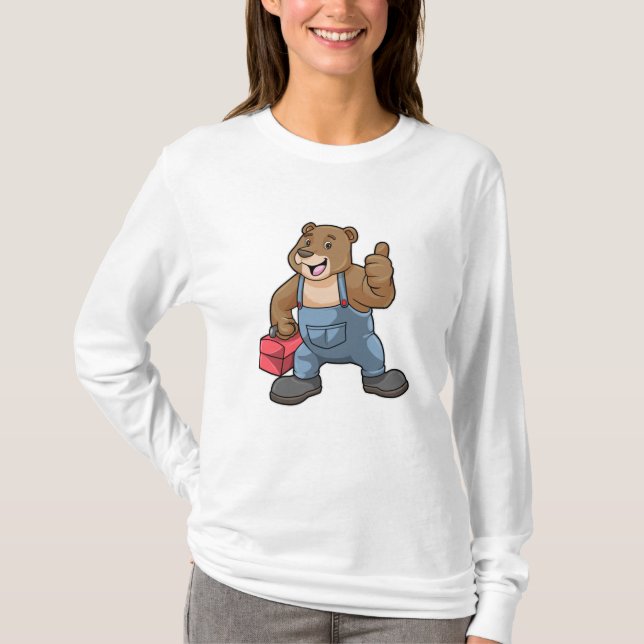 Bear as Craftsman with Tool box T-Shirt (Front)