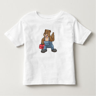Bear as Craftsman with Tool box Toddler T-Shirt