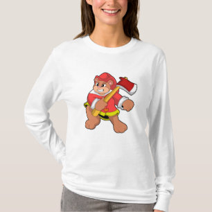 Bear as Firefighter with Ax T-Shirt