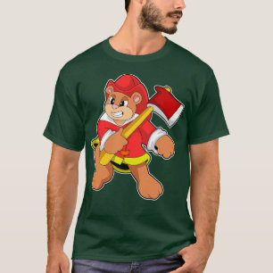Bear as Firefighter with Axe T-Shirt