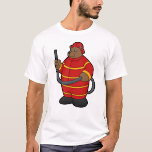 Bear as Firefighter with Hose T-Shirt