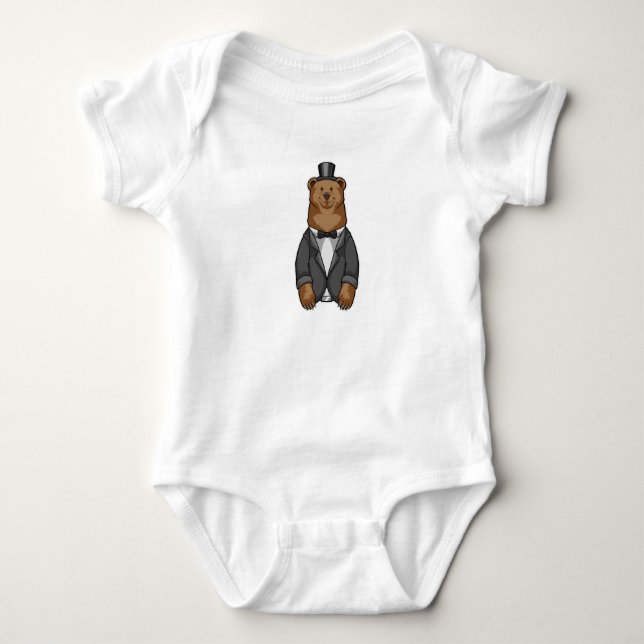 Bear as Groom with Jacket Baby Bodysuit (Front)