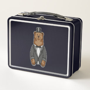 Bear as Groom with Jacket Metal Lunch Box