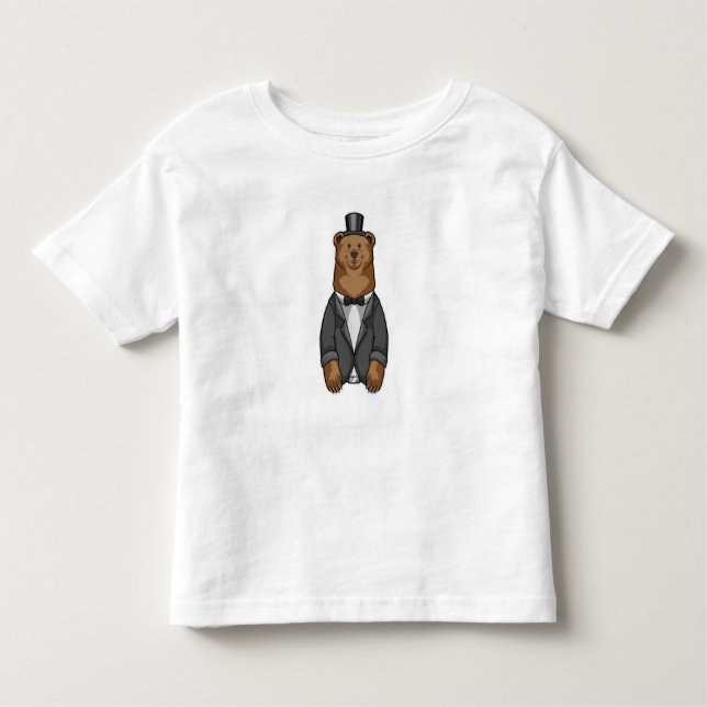 Bear as Groom with Jacket Toddler T-Shirt (Front)