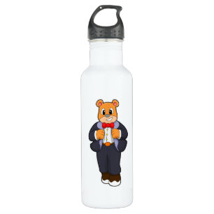Bear as Groom with Suit 710 Ml Water Bottle