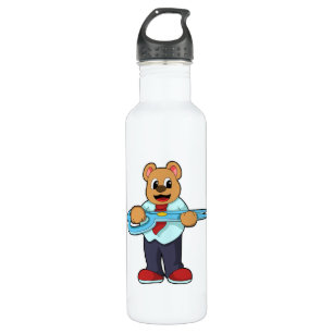 Bear as Hairdresser with Scissors 710 Ml Water Bottle