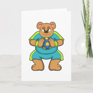 Bear as Handball player with Handball Card