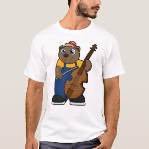 Bear as Musician with Guitar T-Shirt