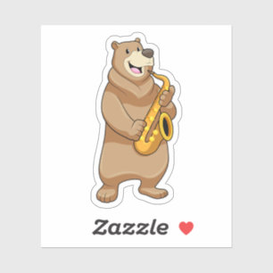 Bear as Musician with Saxophone