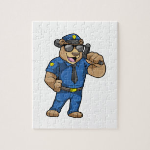Bear as Police officer with Baton Jigsaw Puzzle
