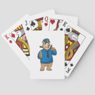 Bear as Police officer with Police hat Playing Cards