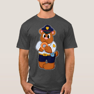 Bear as Police officer with Police uniform Doughnu T-Shirt