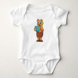 Bear as Secretary at Call with Phone Baby Bodysuit