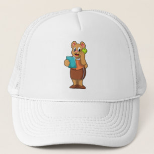 Bear as Secretary at Call with Phone Trucker Hat