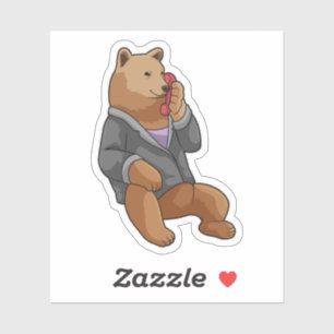 Bear as Secretary with Phone