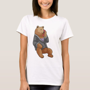 Bear as Secretary with Phone T-Shirt