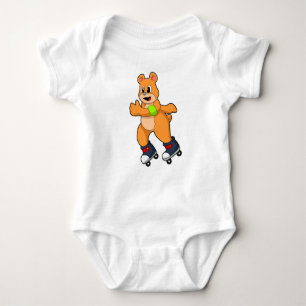 Bear as Skater with Inline skates Baby Bodysuit