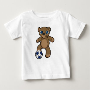 Bear as Soccer player with Soccer ball Baby T-Shirt