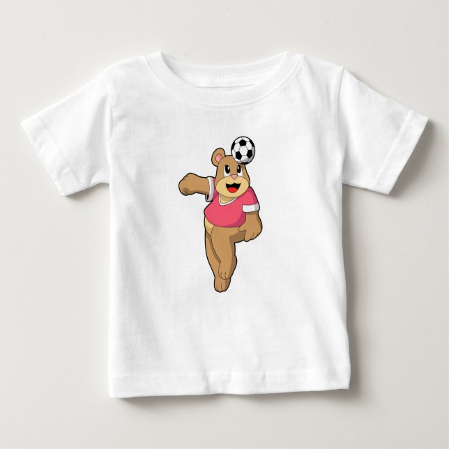 Bear as Soccer player with Soccer.PNG Baby T-Shirt (Front)