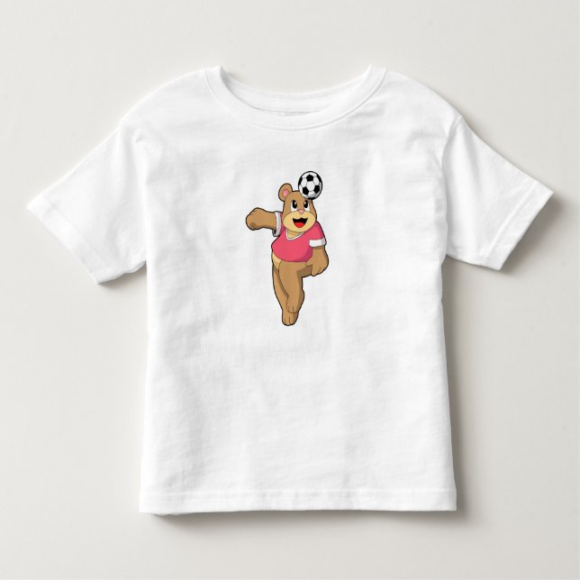 Bear as Soccer player with Soccer.PNG Toddler T-Shirt (Front)