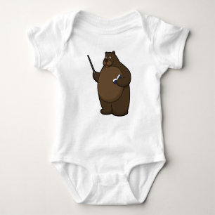 Bear as Teacher with Book & Pointer Baby Bodysuit