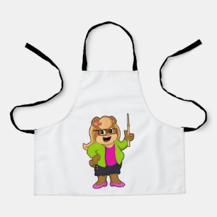 Bear as Teacher with Glasses Apron