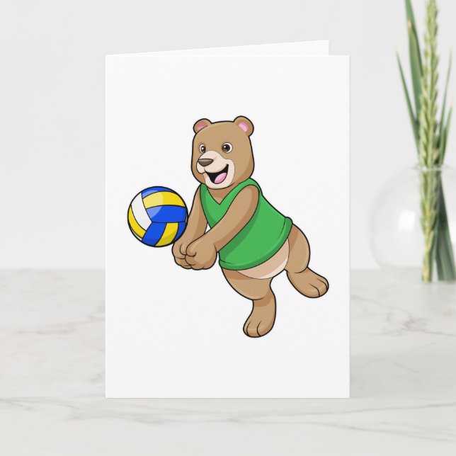 Bear as Volleyball player with Volleyball Card (Front)