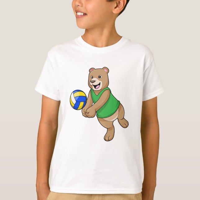 Bear as Volleyball player with Volleyball T-Shirt (Front)
