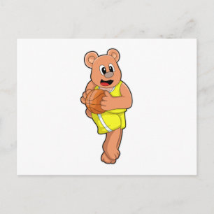 Bear at Basketball Sports Postcard