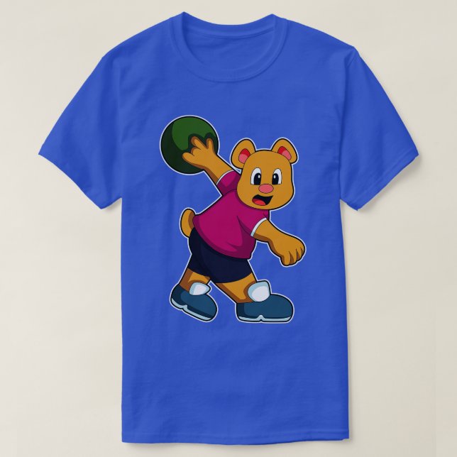 Bear at Bowling with Bowling ball 1 T-Shirt (Design Front)