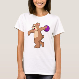 Bear at Bowling with Bowling ball T-Shirt