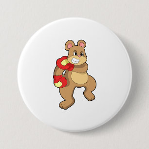 Bear at Boxing with Boxing gloves 7.5 Cm Round Badge