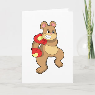 Bear at Boxing with Boxing gloves Card