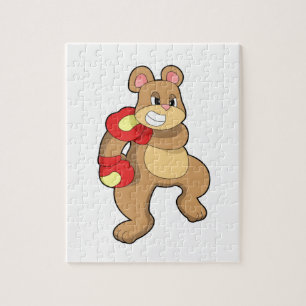 Bear at Boxing with Boxing gloves Jigsaw Puzzle