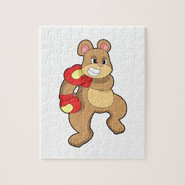 Bear at Boxing with Boxing gloves Jigsaw Puzzle (Vertical)
