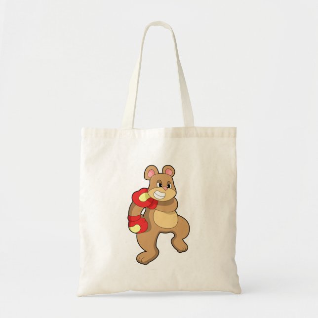 Bear at Boxing with Boxing gloves Tote Bag (Front)