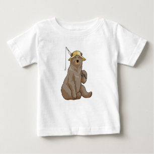 Bear at Fishing with Fishing rod Baby T-Shirt
