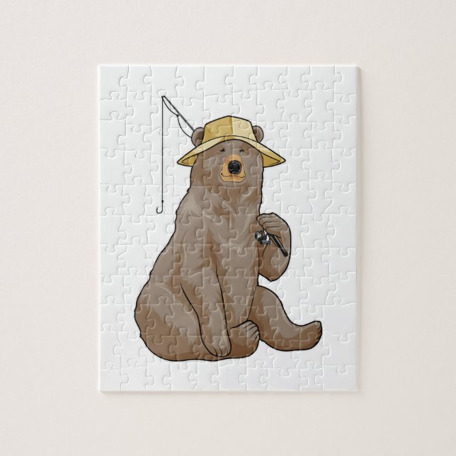 Bear at Fishing with Fishing rod Jigsaw Puzzle (Vertical)