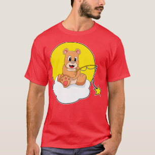 Bear at Fishing with Fishing rod on Cloud T-Shirt