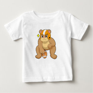 Bear at Football Sports Baby T-Shirt
