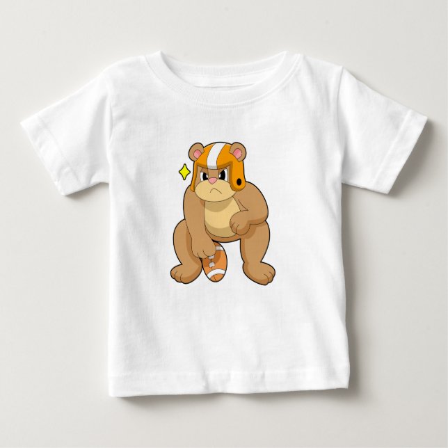 Bear at Football Sports Baby T-Shirt (Front)