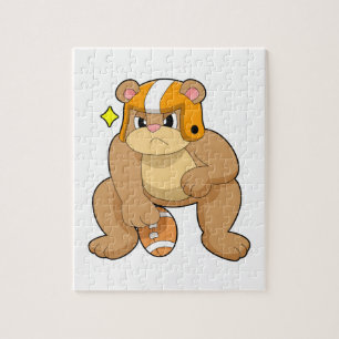 Bear at Football Sports Jigsaw Puzzle