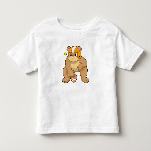 Bear at Football Sports Toddler T-Shirt (Front)