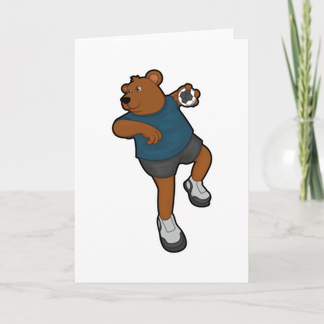 Bear at Handball player with Handball Card (Front)