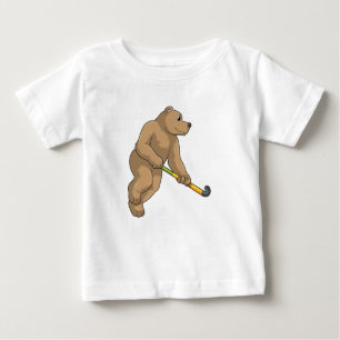 Bear at Hockey with Hockey bat Baby T-Shirt