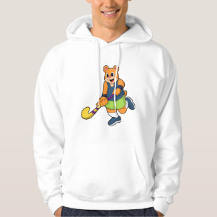 Bear at Hockey with Hockey bat Hoodie
