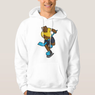 Bear at Hockey with Hockey stick Hoodie