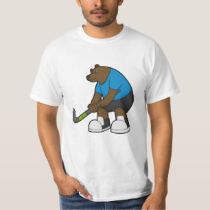 Bear at Hockey with Hockey stick T-Shirt