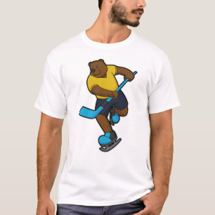 Bear at Hockey with Hockey stick T-Shirt